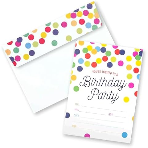 Polka Dot Birthday Party Invitations with Envelopes Cover