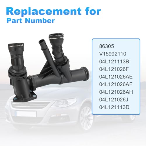 WMPHE Engine Coolant Thermostat Housing Compatible with Audi A3 2015-2016, Volkswagen Beetle/Golf/Jetta/Passat 2015, Replacement for 86305, V15992110, 04L121113B by WMPHE - Image 3