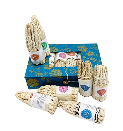 7 Chakra Rope Incense Healing Tibetan Traditional Meditation Incense. Set Of 7 Bundles With Clay Burner #TOP3
