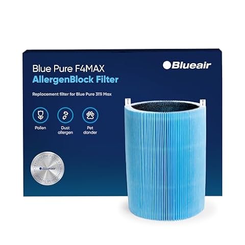 BLUEAIR Blue Pure 411 Max Series AllergenBlock filtr, oryginalny zamiennik filtra Blueair, alergie pyłki kurzu sierści zwierząt, filtr serii 411 Max pasuje do oczyszczacza powietrza Blue Pure 411i Max