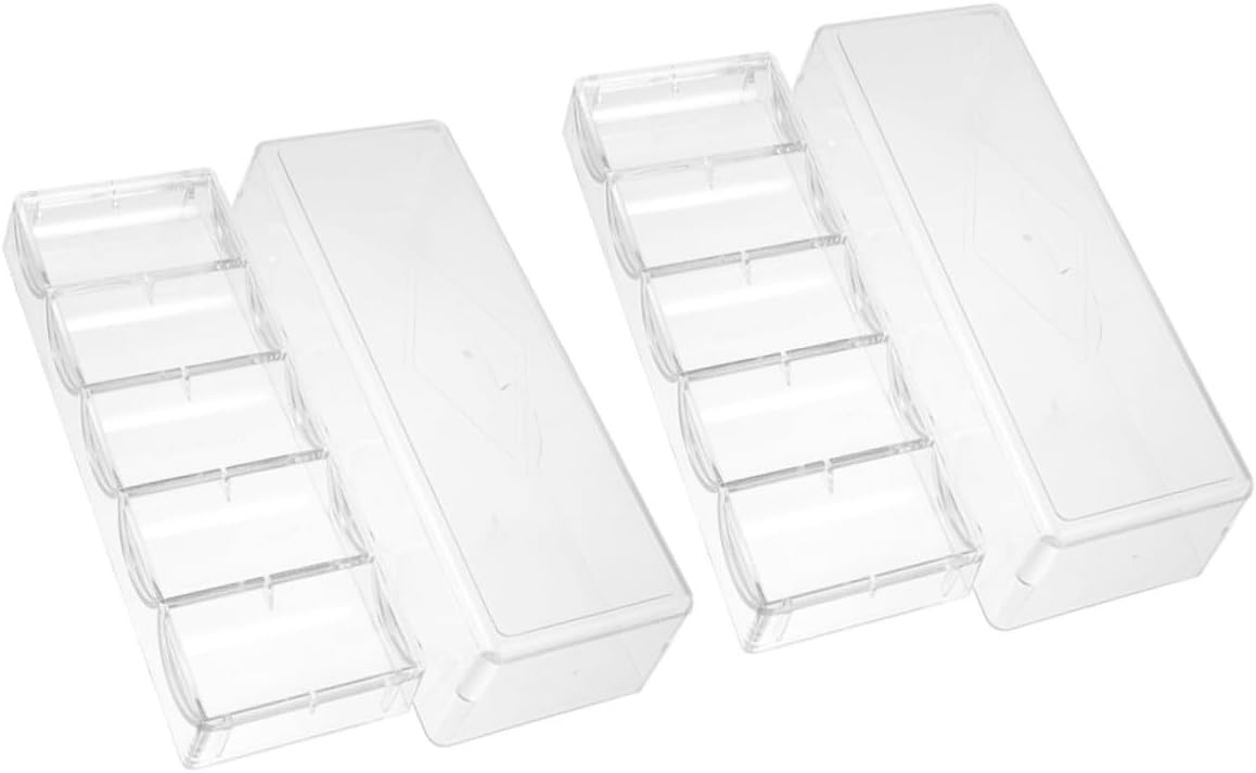 2pcs Poker Chips Storage Organizer with Lids Chip Capacity Rack Transparent Tray for Tidy Game and Easy Access