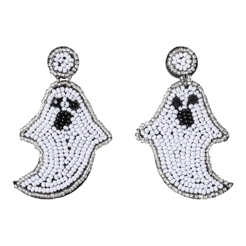 Jaisie.W Halloween Earrings for Women, Beaded Earrings for Women -Ghost Earrings/Halloween Earrings Dangle (White Ghost) Cover