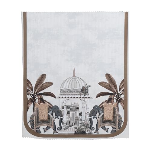 Image of Velvet Single Seater Sofa Cover with 2 Seat and Back Covers - Elephant Dome Design - Washable Fabric - Stylish Sofa Cover for Modern Living Room (Beige, 1 Seater Without Arm Covers)