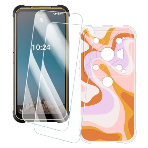 OAGELIM 2�Z�b�g �X�N���[���v���e�N�^�[ + �P�[�X AGM Glory G1S (6.53 �C���`) �Ƃ̌݊������� �A�[�e�B�X�e�B�b�N�J�X�^���v�����g�J�o�[�Ƌ����K���X�t�B���� �X�N���b�`�h�~ (����)