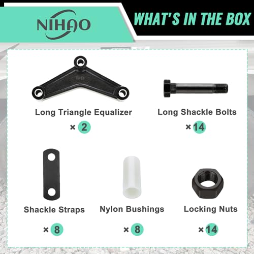 nihao Trailer Shackle Kit Trailer Axle Shackle for Double Eye Springs (3.5K -5.2K Axles)