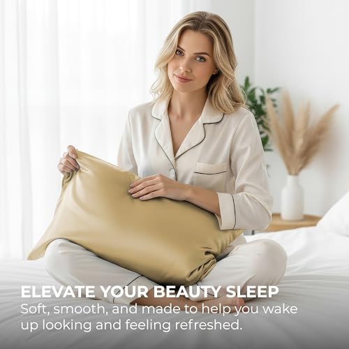 Pure Bedding Satin Pillowcase 2 Pack - Queen Size (20"x30", Ivory) - Silky Pillow Cases for Hair and Skin - Satin Pillow Covers with Envelope Closure - Extra Soft Premium Microfiber by Pure Bedding - Image 2