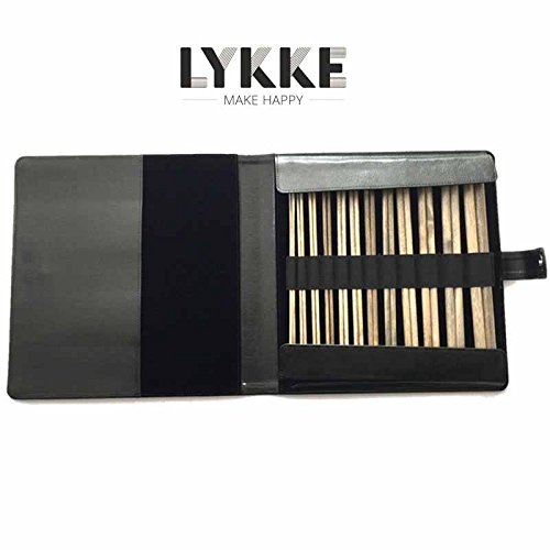 Lykke Geschenk Set mit geraden Stricknadeln in 25cm oder 35cm Länge (35cm/14 - schwarz)