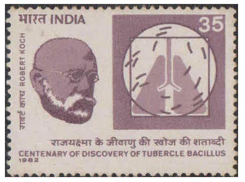 India 1982 Robert Koch Centenary of Discovery of Tubercle Bacillus Stamp Mint Unhinged