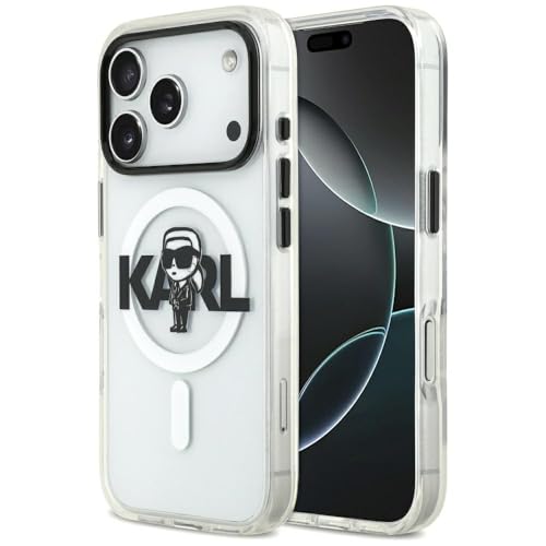 CG MOBILE Karl Lagerfeld IML Karl Logo esquisse compatible avec MagSafe pour iPhone 17 Pro (transparent)