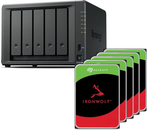 Image of Synology DS1525+(2X 2.5GbE Ports, Ryzen V1500B, 8GB RAM) 5-Bay 20TB Bundle with 5X 4TB Seagate Ironwolf HDDs