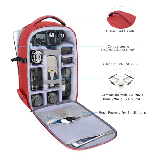 Image of MOSISO Camera Backpack, Photography Camera Bag 15-16 inch Waterproof Hardshell Case with Tripod Holder&Laptop Compartment