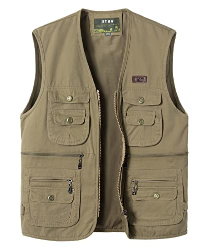 Olyljpinz Men's Fishing Vest With Multi-Pocket Sleeveless Jacket Hunting Vest Safari Travel Outdoor Casual Vest Gilet #TOP1