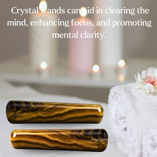 Image of Tiger Eye Crystal Wand - Smooth Crystal Wand for Energy Healing, Chakra Balancing, Meditation and Home Decor - Crystals and Healing Stones for Gift