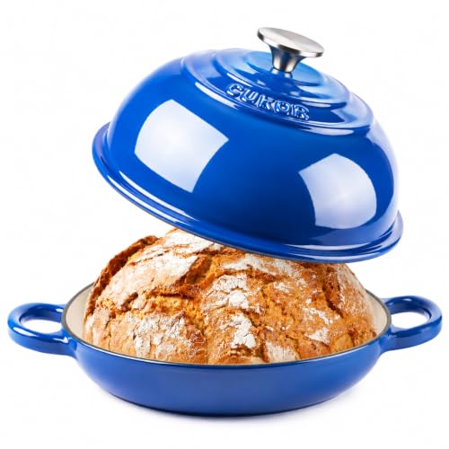 CUKOR Dutch Oven for Sourdough Bread Baking, 7QT Enameled Cast Iron Dutch Oven with Lid, Heavy-Duty Bread Baking Pot for Stovetop & Oven, 500°F
