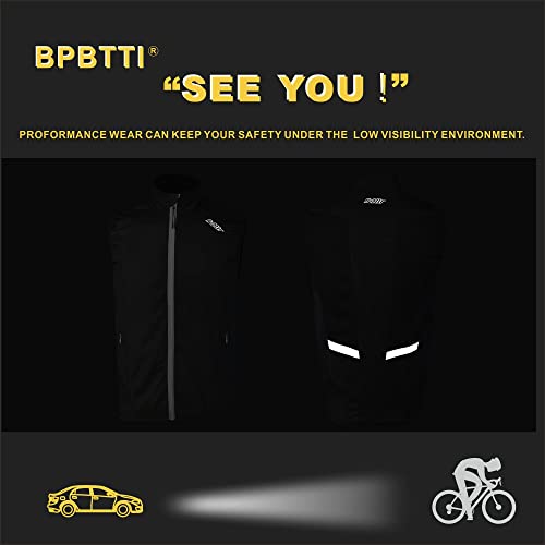 bpbtti Colete masculino de corrida de ciclismo sem mangas com dois bolsos laterais (2.0) - à prova d