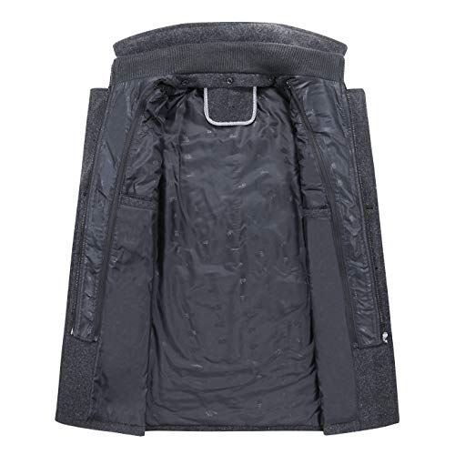 Image of Men's Classical Bussiness Style Single Breasted Plaid Wool Coat #00220237