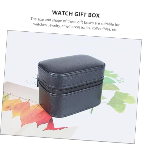 Boîte rangement montre cuir noir pour simplifier votre routine matinale - 4