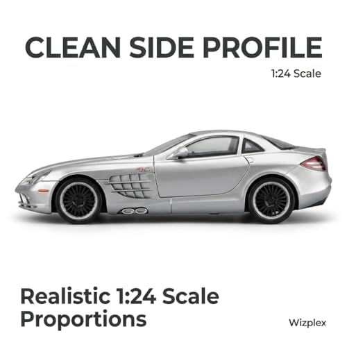 Image of 1:24 Scale Mercedes-Benz SLR 722S Diecast Metal Car Model with Openable Doors & Bonnet, Light & Sound, Detailed Interior, Collectible Sports Car Toy for Kids & Adults (20 cm)