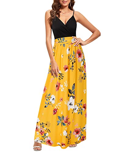 Image of Newshows Women's 2026 Lightweight Summer Wedding Guest Beach Vacation Casual V Neck Split Flowy Maxi Dress