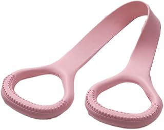 Resistance Bands with Handles, TPE Exercise Puller for Yoga Home Workout, Anti-Slip Soft Rubber Fitness Equipment for Body Shaping, Women Men, Pink
