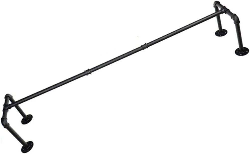 Milisten Industrial Style Wall Mounted Clothing Hanger Metal Garment Rack Pipe Shelf Storage Stand for Home Laundry and Closet Organization