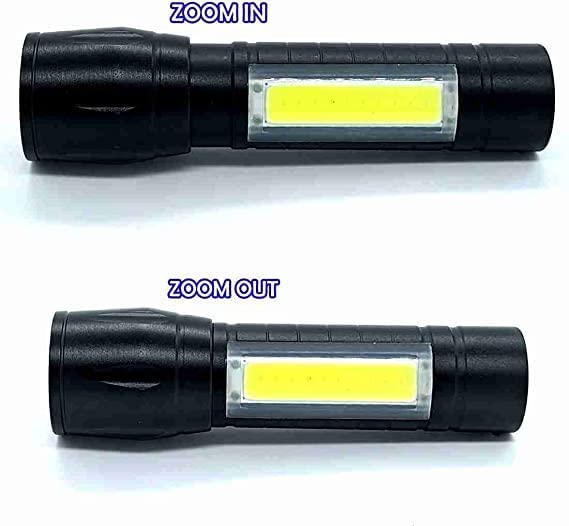 Judee Cob Light Mini Waterproof Portable Led Flashlight USB Rechargeable 3 Modes Pen Clip with Hanging Rope(Black, Metal) - Image 2 thumbnail