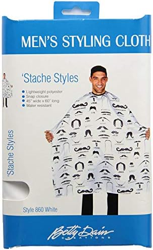 Betty Dain Stache Styles Men's Hair Cutting Cloth, White