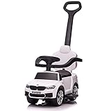 Best Ride On Cars BMW 4 in 1 Battery Powered Push Car - Officially Licensed Ride On Battery Powered Toy Car, Multipurpose Stroller, Walker, Rocker for 1-3 Year Old with Safety Features - White
