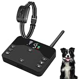 Clôture électrique sans Fil pour Chien   3 Modes d'entraînement 9 Niveaux d'intensité Collier de Dressage avec Télécommande Étanche Modes Son Vibration Éducatif Réglable