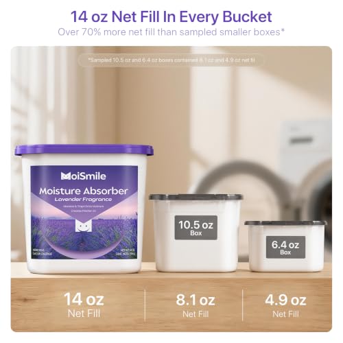 Image of Large Moisture Absorber Buckets, 14 oz Each, Lavender Scent, 3 Pack