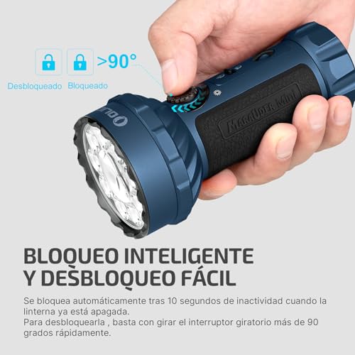 Miniatura 5 de Olight Marauder Mini Linterna Táctica Led Linterna De Alta Potentcia Recargable 7000 Lúmenes 600 Metros 35.5 Horas Max. Linterna Práctica De Trabajo Exterior Al Aire Libre Azul Oscuro