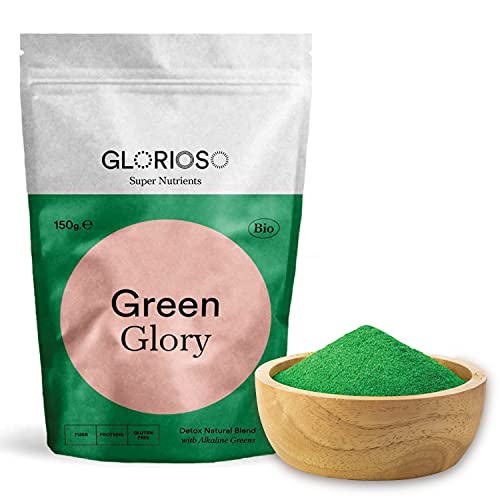 Green Glory Bio Detox Powder - 150 g - Formule 100% naturelle riche en protéines et en fibres pour favoriser le bien-être digestif - Bio et vegan- Glorioso Super Nutrients Cover