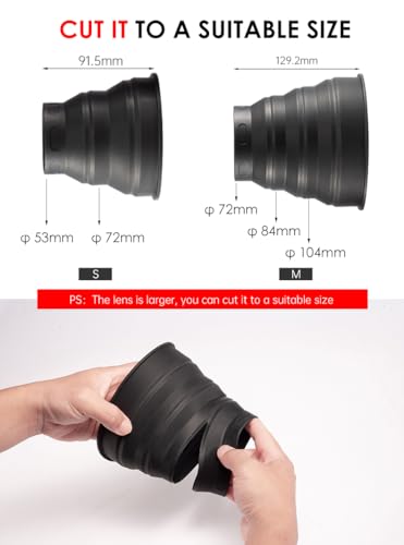 Capuchón universal para lente de silicona, antirreflejo y plegable para fotografía por ventanas, compatible con cámaras DSLR y sin espejo, tamaño S (53-72 mm), negro miniatura 2