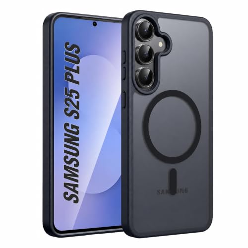 Image of AIBEX Back Cover for Samsung Galaxy S25 Plus| Slim Case with Wireless Charging Support | Anti-Scratch, Shockproof, Anti-Fingerprint & Lightweight Military-Grade Protective Cover - Black