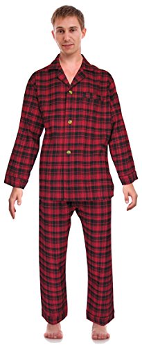 RK Classical Sleepwear Men’s 100% Cotton Flannel Pajama Set,