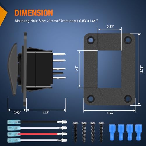 Image of Nilight Auto Manual Rocker Switch Bilge Pump Panel Waterproof