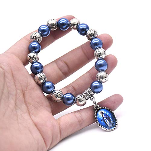 Oemoo Bead Bracelets For Women, Virgin Mary Medal String Bracelet, Rosary Strand Stretch Bracelet Religious Gifts Catholic Gifts For Women thumb #3