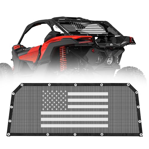 Rear Window Net for 2020-2025 Polaris RZR PRO XP 4/Pro R/Turbo R Soft Mesh Windshield Shield with USA Flag Design Airflow Protection Against Dust & Debris Durable PVC Material