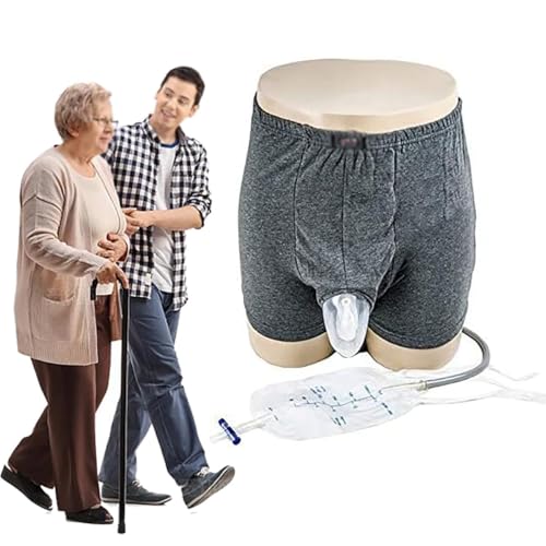 BEOTAY 76 To 106CM, Male Urine Collection System,Wearable Urinal for Men,Two 500Ml Urine Collection Bag,Reusable Male Incontinence Devices,External Urinary Catheter for Male,Silicone
