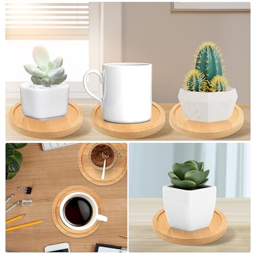 Miniatura 6 de Rafiyu 6 Portavelas De Pilar, Platos Redondos Para Velas, Posavasos Decorativos, Portavelas De Bambú Para Velas De Barra, Posavasos Decorativos Para Salón, Soporte Para Velas, Bandeja Para Velas