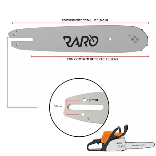 Raro - Kit Raro Sabre E Corrente Motossera Compativel Ms 170/180/193/210/250