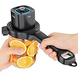 Electric Jar Opener with Power-Clamp Technology: Auto-Tighten & Manual Twist for Easy Opening, 2-in-1 Jar and Bottle Opener for Weak Hands & Seniors & Arthritis, Includes Free Rubber Gripper Pad