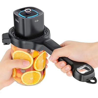 Diray 2-in-1 Electric Jar & Bottle Opener, Power-Clamp Auto Lock & Manual Twist, Smooth Mechanical Feel, Durable Tool for Arthritis Sufferers & Elderly, Free Anti-Slip Gripper Pad