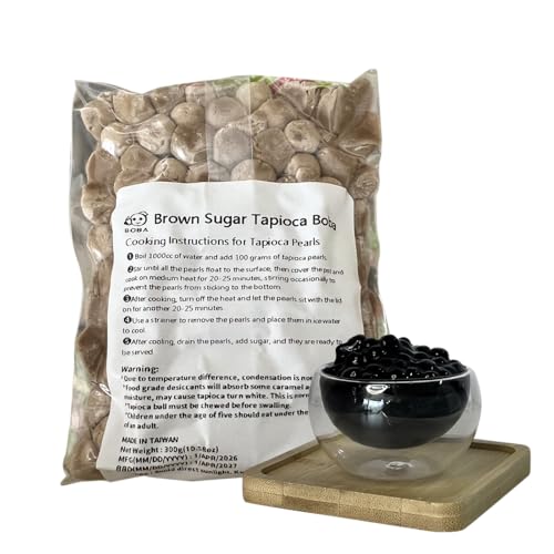 Miboba 300G Large Black Tapioca Boba Pearls for Bubble Tea,