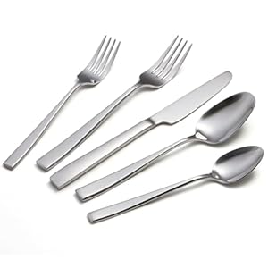 40 Piece Silverware Sets with Unique Handles, EIUBUIE Premium Stainless Steel Flatware Set for 8, Mirror Finished Kitchen Tableware Cutlery Rust Proof Dishwasher Safe Forks Spoons and Knives Set