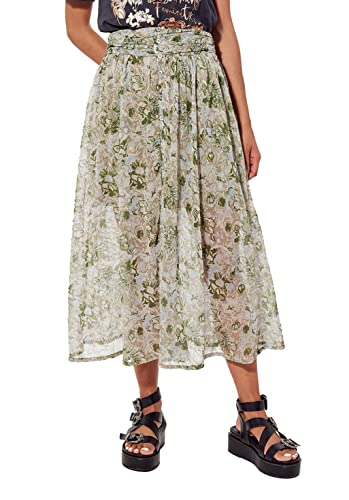 Kaporal - Jupe Longue Fleurie Femme - Bisho - L - Bleu