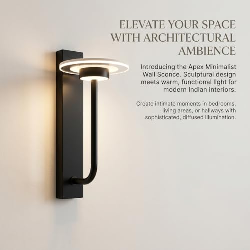 Image of LED Wall Light 3-Color CCT (Warm + Natural + Cold White) Metal & Acrylic Ring Design Wall Lamp for Bedroom Living Room Home Decor