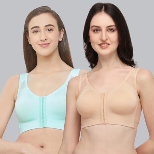 Image of SOIE Women Front Closure Full Coverage Non Padded Non Wired Posture Correction Bra