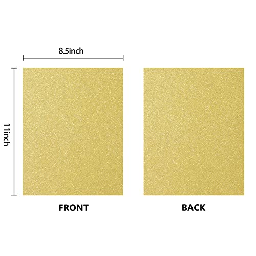 Gold Glitter Cardstock Paper, Double Sided Gold Glitter Paper For Diy Projects, 20 Sheets Gold Sparkle Card Stock For Crafts And Cricut, 250Gsm #TOP1