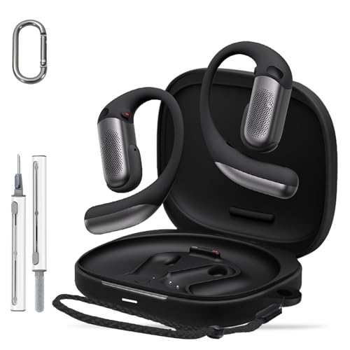 HUKWIMO �P�[�X shokz OpenFit Pro�p �ی�\�t�g�J�o�[ �J���r�i�t�� �X�g���b�v �N���[�j���O�y���t�� ���C�����X�[�d�Ή� �ϏՌ� ���h�~ shokz OpenFit Pro�Ή� �u���b�N